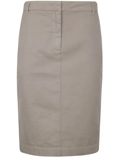 Aspesi Cotton Pencil Skirt In Sand