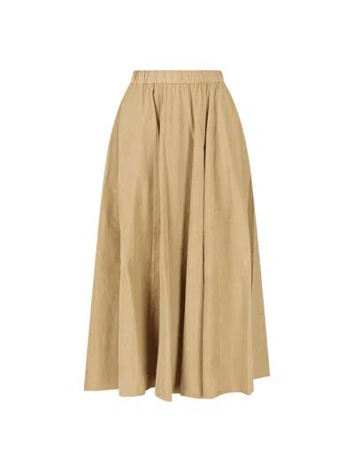 Aspesi Cotton Knee-length Full Skirt In Neutral