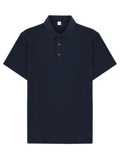 Aspesi Cotton Jersey Polo Shirt In Blue