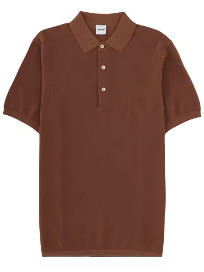 Aspesi Cotton Polo In Brown