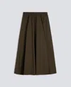 Aspesi Cotton Poplin And Stretch Nylon Skirt In Green
