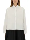 Aspesi Striped Curved Hem Blouse In White