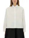 Aspesi Striped Curved Hem Blouse In White