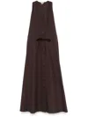 Aspesi Cotton Poplin Midi Dress In Brown
