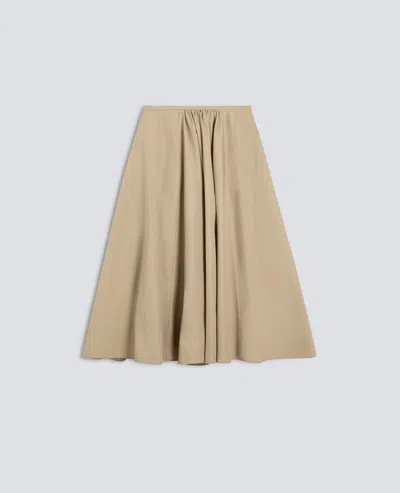 Aspesi Cotton Poplin Skirt In Brown