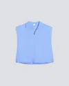 Aspesi Cotton Poplin Top In Blue