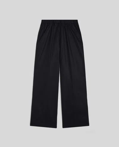 Aspesi Cotton Poplin Trousers In Black