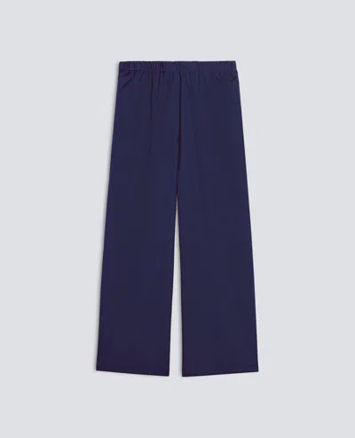 Aspesi Cotton Poplin Trousers In Blue