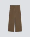 Aspesi Elasticated Cotton Trousers In Brown