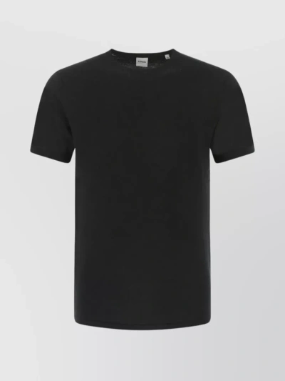 Aspesi Cotton Ribbed Crew-neck T-shirt In Black