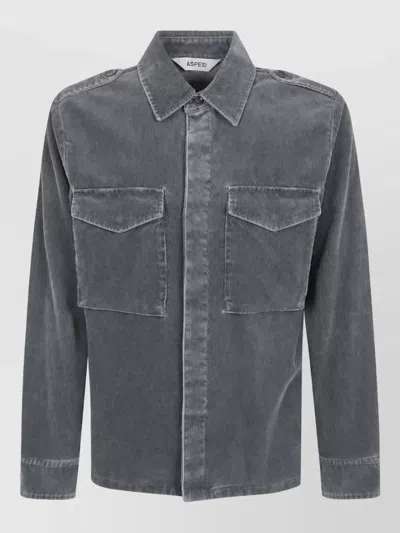 Aspesi Cotton Shirt Jacket In Gray