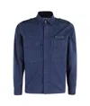 Aspesi Field Cotton Shirt Jacket Lived Effect In Blue