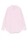 Aspesi Cotton Shirt With Striped Pattern In Pink