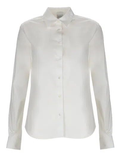 Aspesi Slim Fit Cotton Shirt Long Sleeves Collar In White