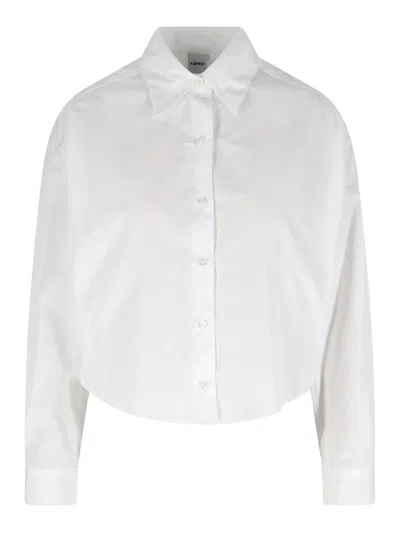Aspesi Shirt Style Top Collared Neck Long Sleeves In White