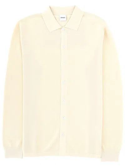 Aspesi Regular Fit Long Sleeve Cotton Shirt In Neutral