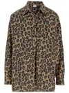 Aspesi Cotton Shirt With Leo Pattern In Brown