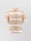Aspesi Cotton Shirt With Printed Tie-dye Pattern In Brown