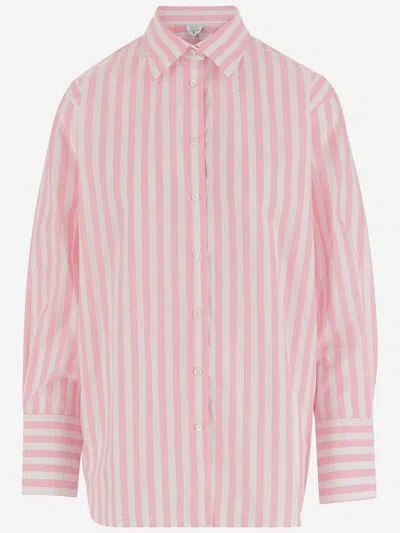 Aspesi Cotton Shirt With Striped Pattern In Pink