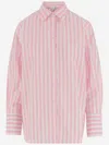 Aspesi Cotton Shirt With Striped Pattern In Pink