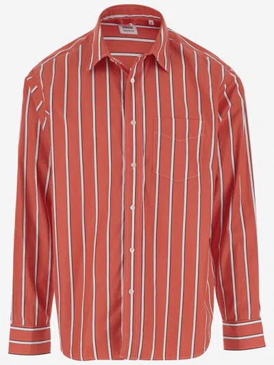Aspesi Cotton Shirt With Striped Pattern In Red