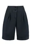 Aspesi Cotton Shorts Back Pocket In Blue