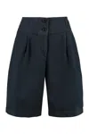 Aspesi Cotton Shorts Back Pocket In Blue