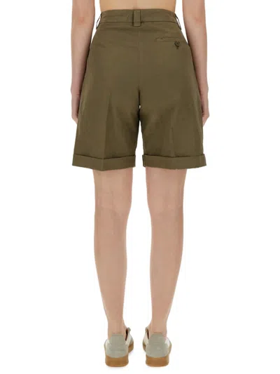 Aspesi Cotton Shorts In Military Green