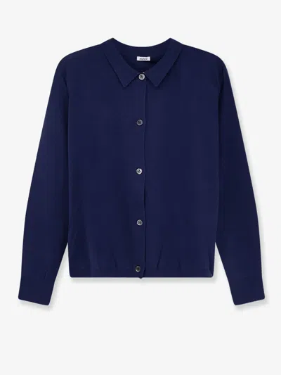Aspesi Cotton, Silk And Linen Blend Cardigan In Blue