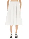 Aspesi Flowing A-line Midi Skirt In White