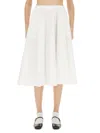 Aspesi Flowing A-line Midi Skirt In White