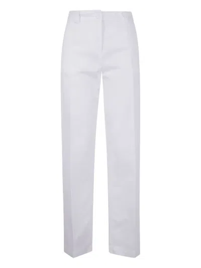 Aspesi Cotton Straight-leg Trousers In White