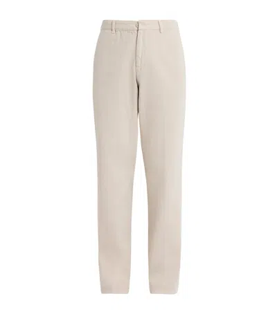 Aspesi Cotton Straight Trousers In Beige