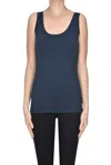 Aspesi Cotton Tank Top In Navy Blue