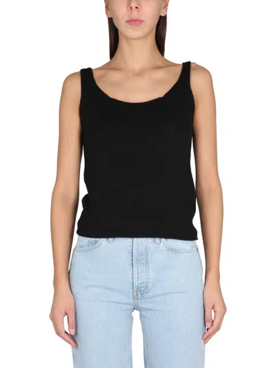 Aspesi Scoop-neck Top In Black