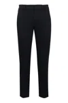 Aspesi Cotton Trousers With Belt Loops And Two Side Pockets In Black