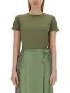 Aspesi Khaki Solid Crew Neck T-shirt In Green