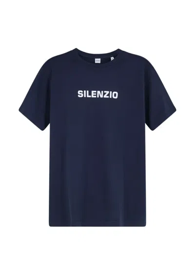 Aspesi Cotton T-shirt With Print In Blue