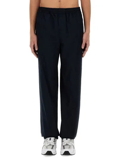 Aspesi Cotton Twill Pants In Blue