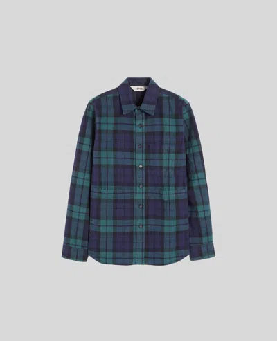 Aspesi Cotton Twill Utility Shirt In Blue