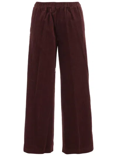 Aspesi Cotton Velvet Pants In Burgundy
