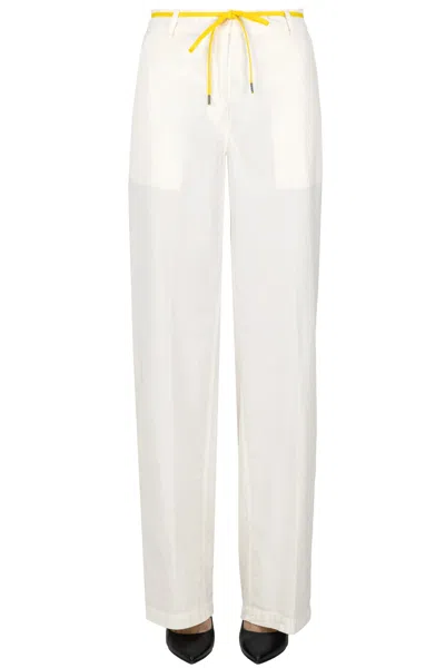 Aspesi Cotton Wide Leg Trousers In Neutral
