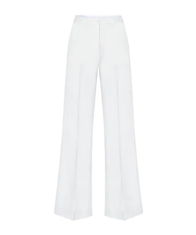 Aspesi Creased Casual Pants In White