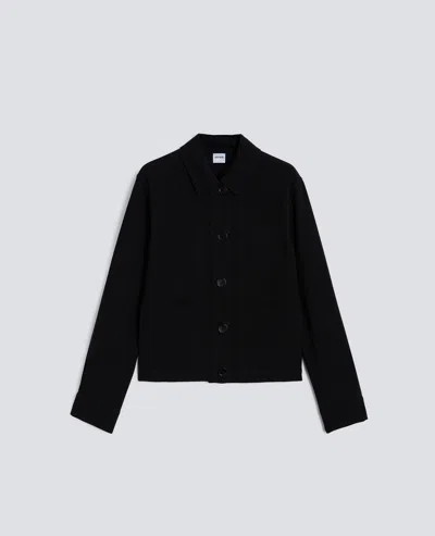 Aspesi Crepe Cady Boxy Jacket In Black
