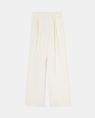 Aspesi Crêpe Envers Satin Palazzo Pants In Neutral