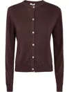 Aspesi Long Sleeve Knitted Cardigan In Brown
