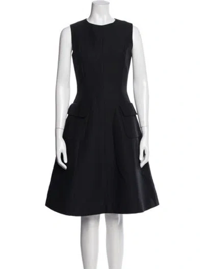 Pre-owned Aspesi Crew Neck Knee-length Dress In Black