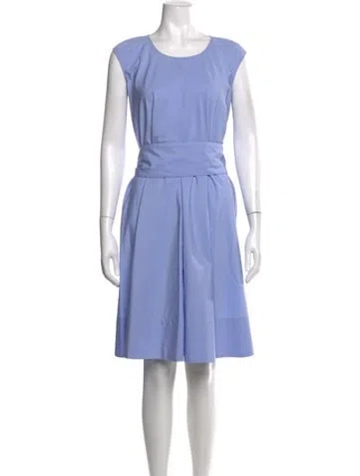 Pre-owned Aspesi Crew Neck Knee-length Dress In Blue