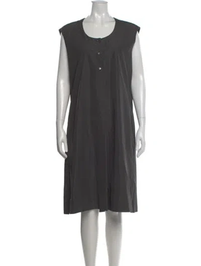 Pre-owned Aspesi Crew Neck Knee-length Dress In Gray