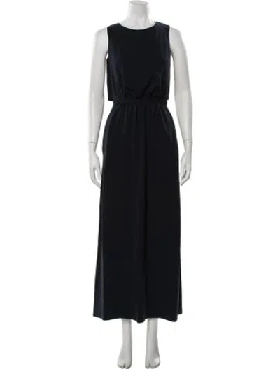 Pre-owned Aspesi Crew Neck Long Dress In Blue